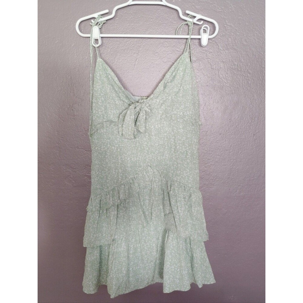 Storia Romantic Tie Strap Tiered Sun Dress Knee Length flowy